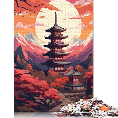 1000-teiliges Puzzle Japanische Tempel, Puzzles für Papppuzzles, Lernspiele, Heimdekorationspuzzle. Größe 38 x 26 cm von LiJianXXR