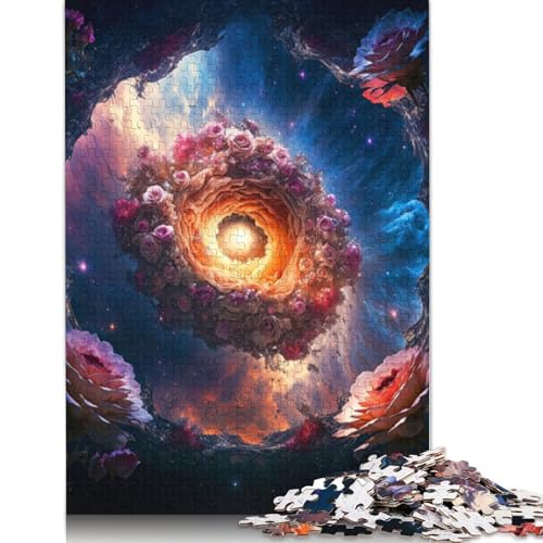 1000-teiliges Puzzle Kosmische Blume, Puzzle für Erwachsene, Holzpuzzle, dekomprimierendes geistiges Lernspielzeug, Größe 75 x 50 cm von LiJianXXR