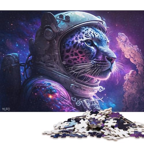 1000-teiliges Puzzle Kosmischer Astronaut, Leopard, Puzzle für Erwachsene, Kartonpuzzle, Lernspiele, Heimdekorationspuzzle (Größe 38 * 26 cm) von LiJianXXR