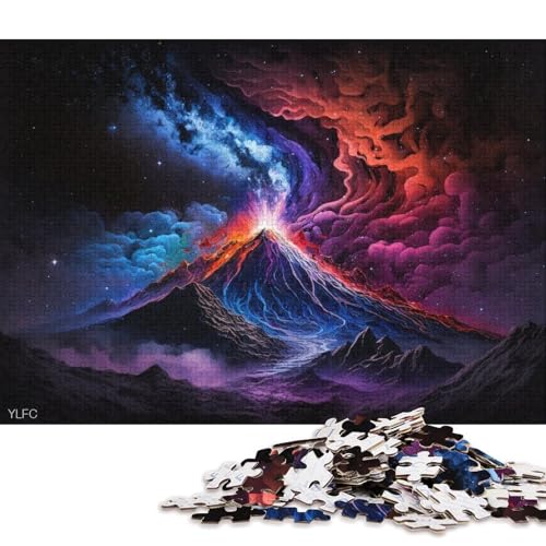 1000-teiliges Puzzle Kosmischer Vulkan für Erwachsene, Holzpuzzle, Lernspiel für Erwachsene und Kinder (Größe 75 * 50 cm) von LiJianXXR