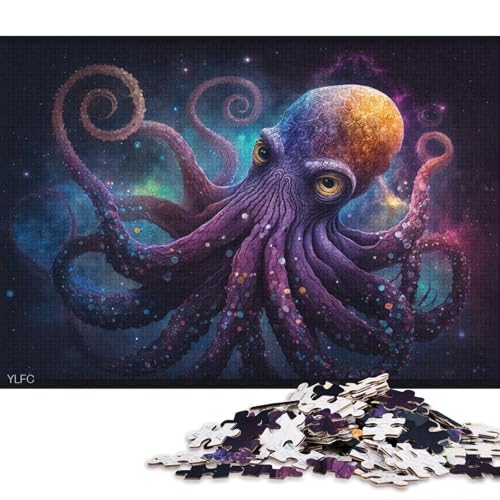 1000-teiliges Puzzle Kosmisches Tier, Oktopus für Erwachsene, Kartonpuzzle, interessantes Puzzle zur Stressreduzierung (Größe 38 * 26 cm) von LiJianXXR