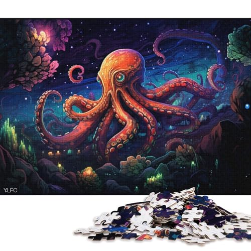 1000-teiliges Puzzle Krake im Weltraum, Puzzle für Erwachsene und Kinder, Holzpuzzle, Spielzeug, Denkspiel 75x50cm/1000 Teile von LiJianXXR