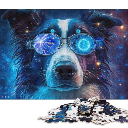 1000-teiliges Puzzle Magic Dream Border Collie, Puzzle für Erwachsene, Karton-Puzzle, Lernspiel für Erwachsene und Kinder (Größe 38 * 26 cm) von LiJianXXR