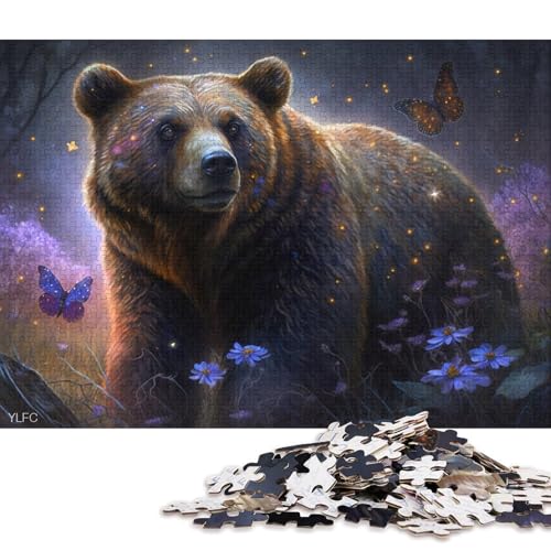 1000-teiliges Puzzle Magischer Braunbär, Puzzle für Erwachsene und Kinder, Kartonpuzzle, Spielzeug, Denkspiel 38x26cm/1000 Teile von LiJianXXR