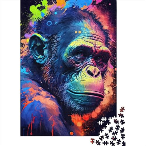 1000-teiliges Puzzle Magischer Gorilla, rechteckiges Puzzle aus Holz, schwierig und herausfordernd, Größe: 75 x 50 cm von LiJianXXR