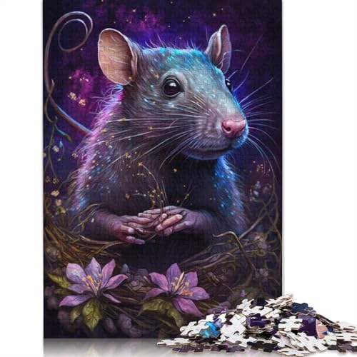 1000-teiliges Puzzle Maus, Blume, Galaxie, Puzzle für Erwachsene, Kartonpuzzle, Lernspiele für Erwachsene und Kinder, Größe: 38 x 26 cm von LiJianXXR