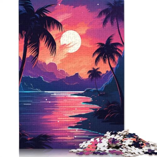 1000-teiliges Puzzle Nachtzeit-Sommer-Puzzle für Erwachsene, Kartonpuzzle, Puzzles für Erwachsene, Lernspiel, Herausforderungsspielzeug, Größe 38 x 26 cm von LiJianXXR