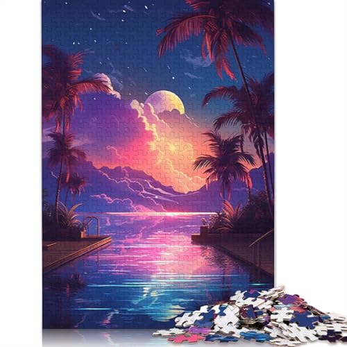 1000-teiliges Puzzle Nachtzeit-Sommer-Puzzle für Kinder, Kartonpuzzle, Lernspiele für Erwachsene und Kinder, Größe 38 x 26 cm von LiJianXXR