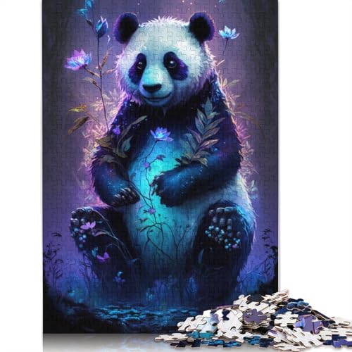 1000-teiliges Puzzle Panda Flower Galaxy, Puzzle für Erwachsene, Kartonpuzzle, Lernspiele für Erwachsene und Kinder, Größe: 38 x 26 cm von LiJianXXR