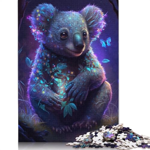 1000-teiliges Puzzle Traum-Koala-Blumen, Puzzle für Erwachsene, Kartonpuzzle, Lernspiele für Erwachsene und Kinder, Größe: 38 x 26 cm von LiJianXXR