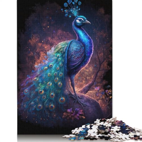 1000-teiliges Puzzle Traum-Pfauenblume, Puzzle für Erwachsene, Kartonpuzzle, Lernspiel, Größe: 38 x 26 cm von LiJianXXR