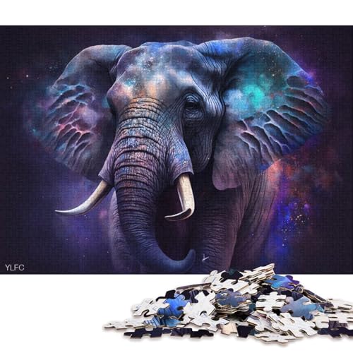 1000-teiliges Puzzle aus Karton, galaktischer kosmischer Elefant, Puzzle für Kinder, Puzzle aus Karton, Spielzeug, Denkspiel (Größe 38 * 26 cm) von LiJianXXR