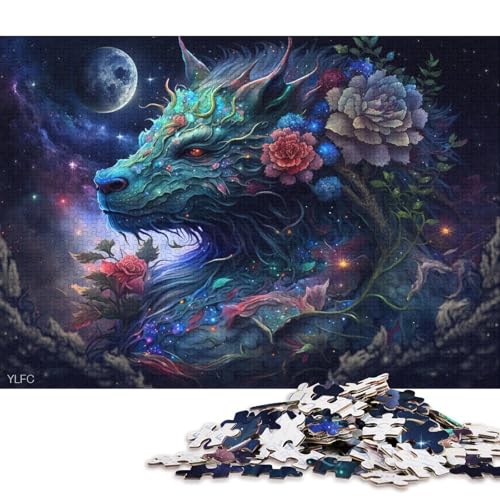 1000-teiliges Puzzle aus Karton Kosmischer Galaxie-Drache, Puzzle für Kinder, Kartonpuzzle, Spielzeug, Denkspiel (Größe 38 * 26 cm) von LiJianXXR