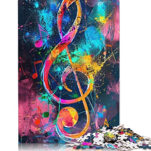 1000-teiliges Puzzle für Erwachsene, Bunte Musiknoten-Puzzles für Erwachsene, Kartonpuzzles, Lernspiele für Erwachsene und Kinder, 38 x 26 cm von LiJianXXR