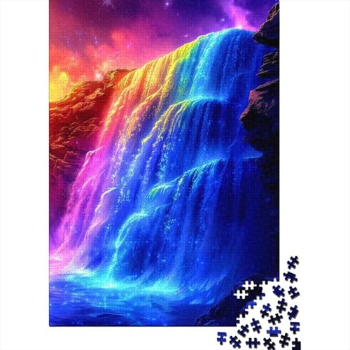 1000-teiliges Puzzle für Erwachsene, Bunte Wasserfälle, kreatives Puzzle für Erwachsene und Kinder, Puzzle, Lernspiel für Erwachsene und Kinder, Größe: 75 x 50 cm von LiJianXXR