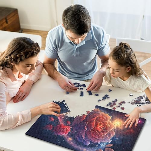 1000-teiliges Puzzle für Erwachsene, Cosmic Rose-Puzzle für Erwachsene, Karton-Puzzle, tolles Geschenk für Erwachsene, Größe 38 x 26 cm von LiJianXXR