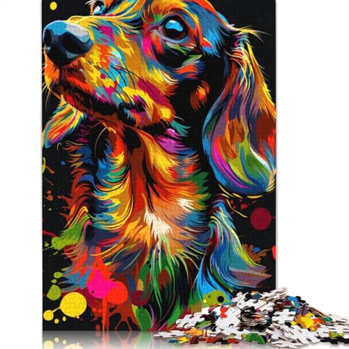 1000-teiliges Puzzle für Erwachsene, Dackel-Hundekunst, Puzzle für Erwachsene, Kartonpuzzle, Lernspiel für Erwachsene und Kinder, Größe 38 x 26 cm von LiJianXXR