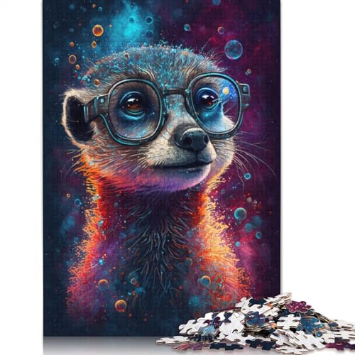 1000-teiliges Puzzle für Erwachsene, Erdmännchen mit Brille, Puzzle für Kinder, Papppuzzle, Puzzle für Erwachsene, Lernspiel, Herausforderungsspielzeug (Größe 38 x 26 cm) von LiJianXXR