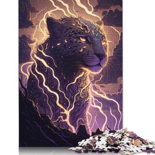 1000-teiliges Puzzle für Erwachsene, Fantasie-Leoparden-Tierpuzzle für Erwachsene, Holzpuzzle, Familienspiele, Größe: 75 x 50 cm von LiJianXXR