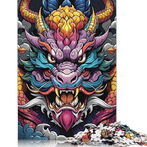 1000-teiliges Puzzle für Erwachsene, Fantasie-Puzzle mit fliegendem Drachen, für Erwachsene, Kartonpuzzle, lustige Puzzlespiele, 38 x 26 cm von LiJianXXR