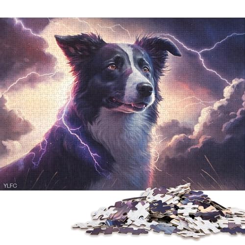 1000-teiliges Puzzle für Erwachsene, Fantasy-Art, Border Collie, Puzzle für Erwachsene, Holzpuzzle, Puzzle für Erwachsene, Geschenke 75x50cm/1000 Stück von LiJianXXR