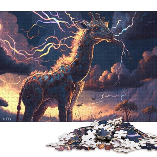 1000-teiliges Puzzle für Erwachsene, Fantasy-Art-Giraffe-Puzzle für Erwachsene, Holzpuzzle, Erwachsene und Kinder 75x50cm/1000 Teile von LiJianXXR