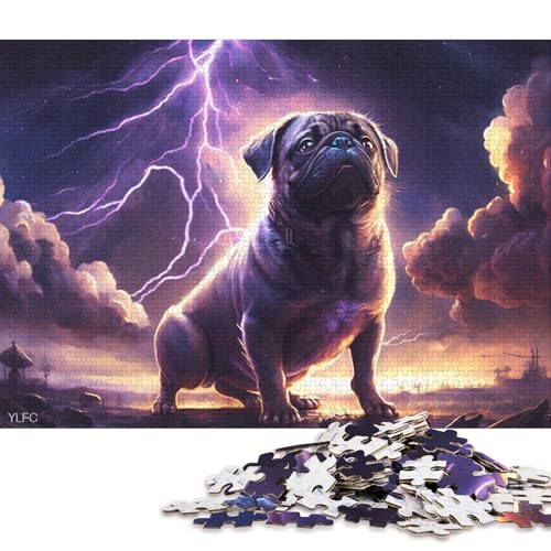 1000-teiliges Puzzle für Erwachsene, Fantasy-Art-Mops-Puzzle für Erwachsene, Holzpuzzle, tolles Geschenk für Erwachsene 75x50cm/1000 Teile von LiJianXXR