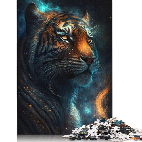 1000-teiliges Puzzle für Erwachsene, Galaxie-Tier-Tiger-Puzzle für Erwachsene, Holzpuzzle, dekomprimierendes geistiges Lernspielzeug (Größe 75 x 50 cm) von LiJianXXR