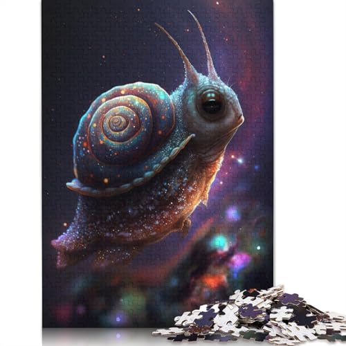 1000-teiliges Puzzle für Erwachsene, Galaxy Art Schnecke, Puzzle für Erwachsene, Holzpuzzle, Lernspiel, Größe: 75 x 50 cm von LiJianXXR