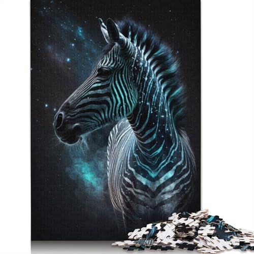 1000-teiliges Puzzle für Erwachsene, Galaxy Zebra-Puzzle für Kinder, Holzpuzzle, Puzzle für Erwachsene, Lernspiel, Herausforderungsspielzeug (Größe 75 x 50 cm) von LiJianXXR