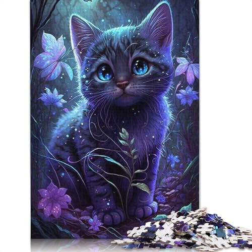 1000-teiliges Puzzle für Erwachsene, Kätzchen, Blume, Galaxie, Puzzle für Erwachsene, Kartonpuzzle, Lernspiel, Größe: 38 x 26 cm von LiJianXXR