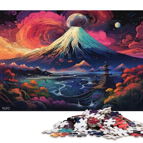 1000-teiliges Puzzle für Erwachsene, Kunst, Japan, Mount Fuji, Puzzles für Erwachsene, Holzpuzzle, Familienpuzzlespiel 75x50cm/1000 Teile von LiJianXXR