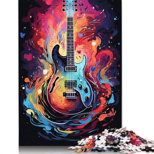 1000-teiliges Puzzle für Erwachsene, Kunst-Gitarren-Puzzle für Erwachsene, Holzpuzzle, lustige Puzzlespiele, 75 x 50 cm von LiJianXXR