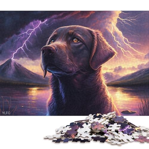 1000-teiliges Puzzle für Erwachsene, Labrador Dreams-Puzzle für Erwachsene, Kartonpuzzle, Erwachsene und Kinder 38x26cm/1000 Teile von LiJianXXR