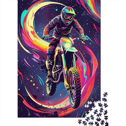 1000-teiliges Puzzle für Erwachsene, Mountainbike-Puzzle für Erwachsene, Holzpuzzle, Lernspiele für Erwachsene und Kinder, Größe: 75 x 50 cm von LiJianXXR