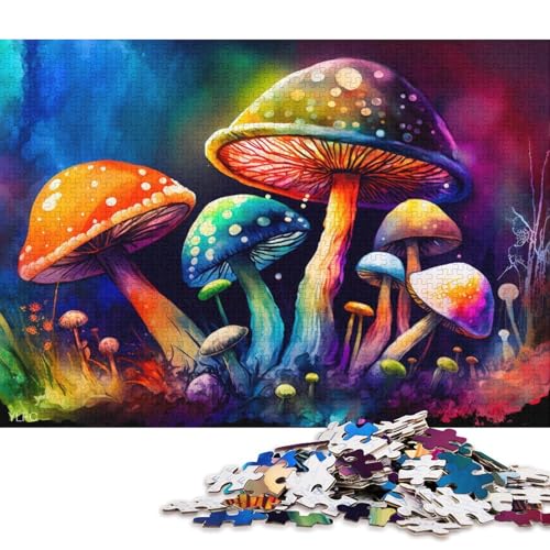 1000-teiliges Puzzle für Erwachsene, Puzzle-Geschenke, Bunte Pilz-Puzzles für Karton, Puzzles für die Heimdekoration, Puzzle-Spielzeug (Größe 38 * 26 cm) von LiJianXXR