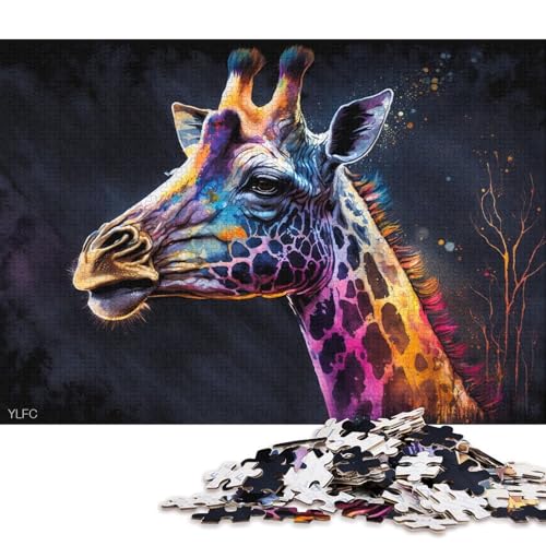 1000-teiliges Puzzle für Erwachsene, Puzzle-Geschenke, Giraffen-Puzzles für Holzpuzzles, Heimdekorations-Puzzle-Spielzeug (Größe 75 * 50 cm) von LiJianXXR