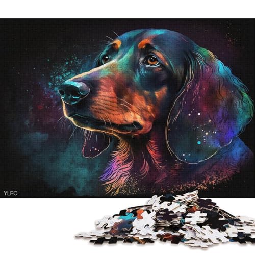 1000-teiliges Puzzle für Erwachsene, Puzzle-Geschenke, buntes Dackel-Puzzle für Kinder, Kartonpuzzle, Heimdekoration, Puzzle-Spielzeug (Größe 38 * 26 cm) von LiJianXXR