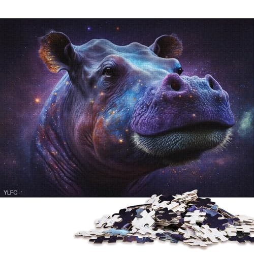 1000-teiliges Puzzle für Erwachsene, Puzzle-Geschenke, kosmisches Nilpferd-Puzzle für Karton, Puzzle-Spielzeug zur Heimdekoration (Größe 38 * 26 cm) von LiJianXXR