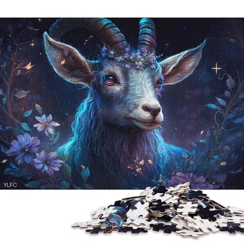 1000-teiliges Puzzle für Erwachsene, Puzzle-Geschenke, magische Ziegen-Puzzles für Karton, Puzzle-Spielzeug zur Heimdekoration (Größe 38 * 26 cm) von LiJianXXR