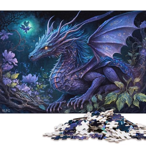 1000-teiliges Puzzle für Erwachsene, Puzzle-Geschenke, magischer Fliegender Drache, Puzzle für Karton, Puzzle-Spielzeug zur Heimdekoration (Größe 38 * 26 cm) von LiJianXXR