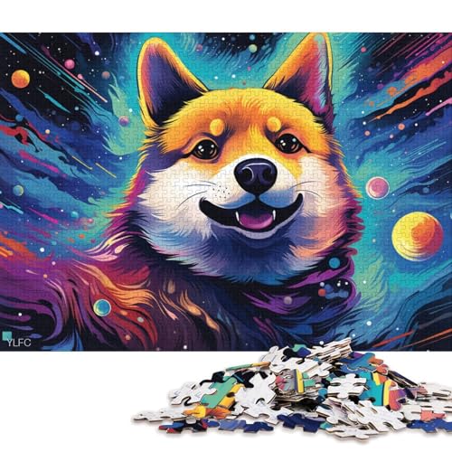 1000-teiliges Puzzle für Erwachsene, Shiba Inu im Weltraum, Puzzle für Erwachsene, Papppuzzle, Puzzle für Erwachsene, Geschenke 38x26cm/1000 Stück von LiJianXXR