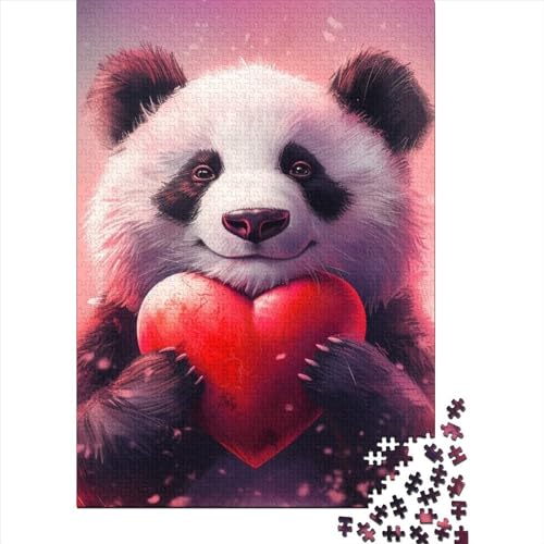 1000-teiliges Puzzle für Erwachsene, Tier-Panda-Puzzle für Erwachsene, Holzpuzzle, entspannendes geistiges Lernspielzeug, Größe: 75 x 50 cm von LiJianXXR