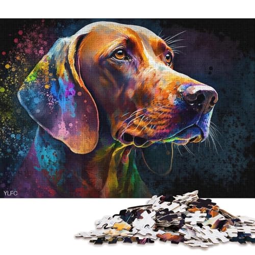 1000-teiliges Puzzle für Erwachsene, Vizsla-Hundepuzzle für Erwachsene, Papppuzzle, tolles Geschenk für Erwachsene (Größe 38 * 26 cm) von LiJianXXR