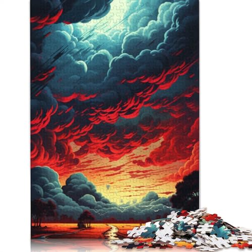 1000-teiliges Puzzle für Erwachsene, Wolkengemälde, Puzzle-Geschenk, Kartonpuzzle, tolles Geschenk für Erwachsene, Größe 38 x 26 cm von LiJianXXR