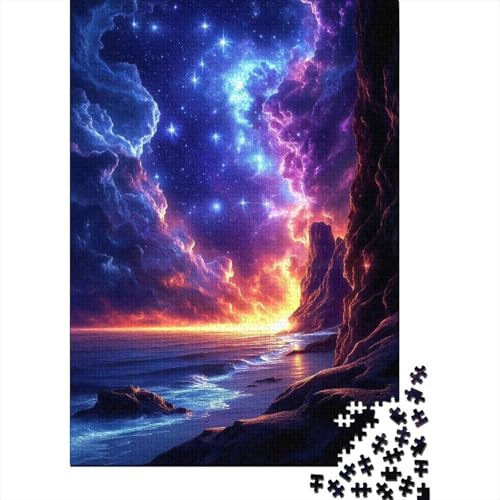 1000-teiliges Puzzle für Erwachsene, Wolkensturm-Puzzle für Erwachsene, Holzpuzzle, Lernspiele für Erwachsene und Kinder, Größe: 75 x 50 cm von LiJianXXR