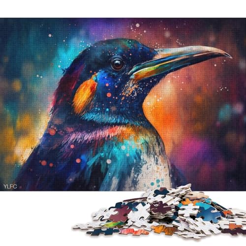 1000-teiliges Puzzle für Erwachsene, buntes Pinguin-Puzzle für Erwachsene, Kartonpuzzle, dekomprimierendes geistiges Lernspielzeug 38x26cm/1000 Stück von LiJianXXR