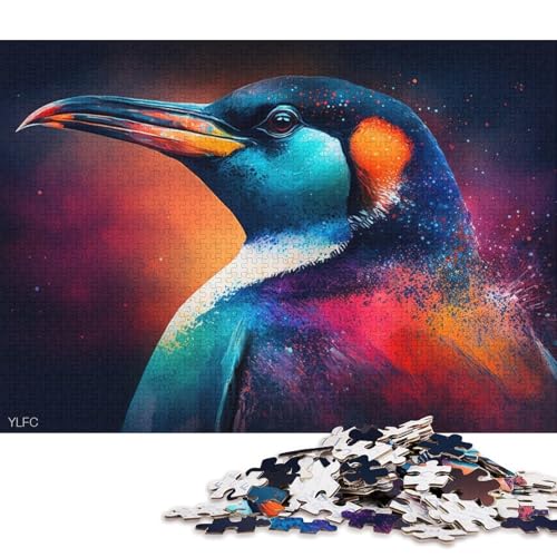 1000-teiliges Puzzle für Erwachsene, buntes Pinguin-Puzzle für Erwachsene, Kartonpuzzle, gutes Geschenk für Erwachsene und Kinder (Größe 38 * 26 cm) von LiJianXXR