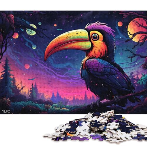 1000-teiliges Puzzle für Erwachsene, buntes Tukan-Puzzle für Erwachsene, Holzpuzzle, Lernspiele für Erwachsene und Kinder 75x50cm/1000 Teile von LiJianXXR