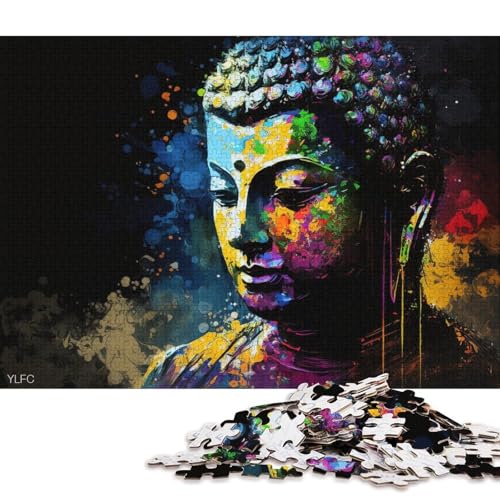 1000-teiliges Puzzle für Erwachsene, farbenfrohes Buddha-Puzzle, Kartonpuzzle, Lernspielzeug (Größe 38 * 26 cm) von LiJianXXR